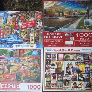 4 Jigsaw Puzzle Lot - 1000 Pieces
